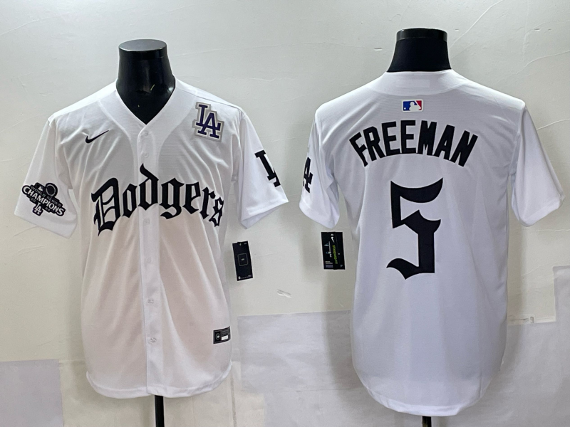 Men Los Angeles Dodgers 5 Freeman white Nike 2025 MLB jersey 001